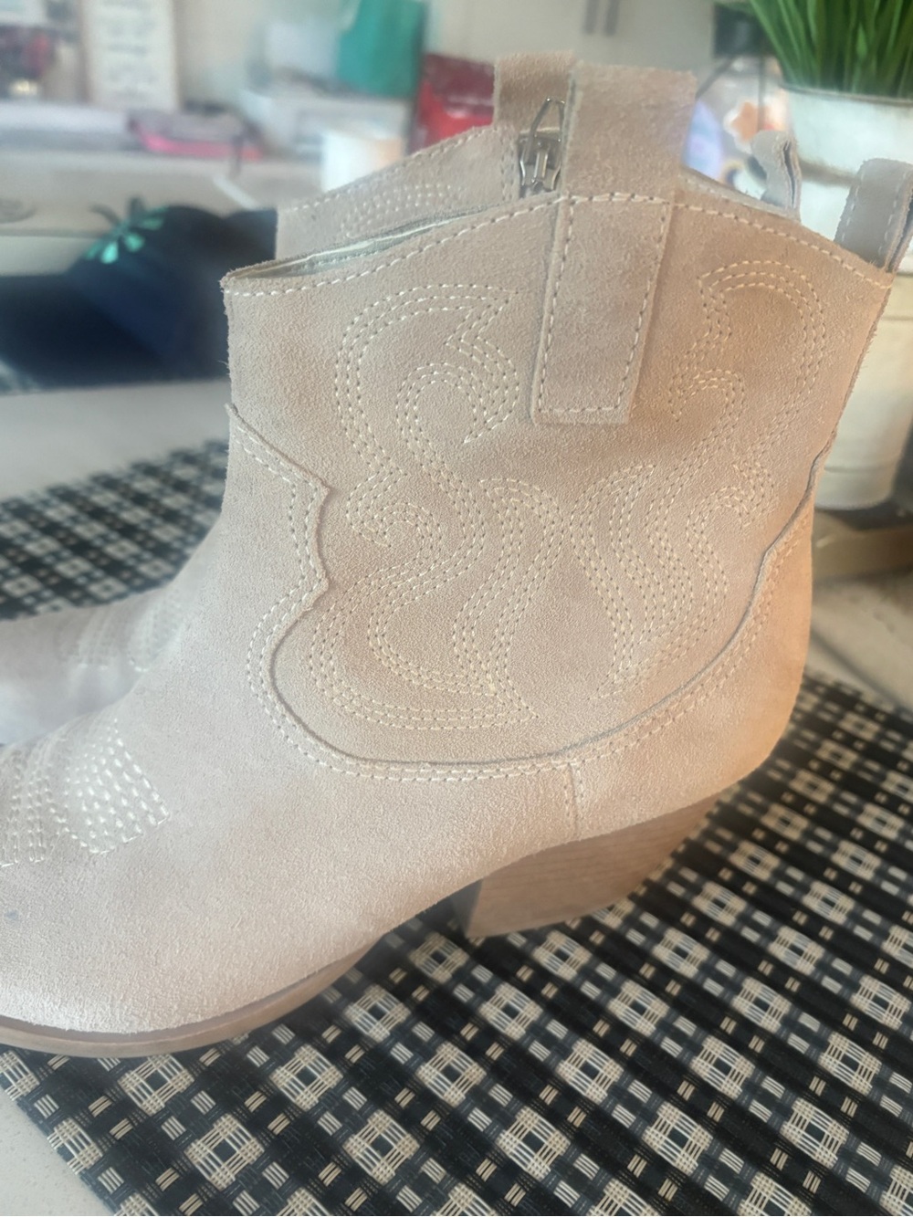 Dolce Vita Taupe Suede Western Ankle Bootie - Picture 2 of 6